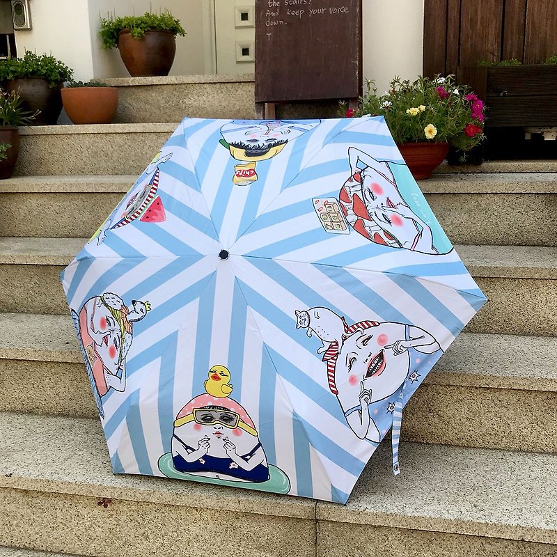 Shock MaMa Eggheads Umbrella, Beach umbrella, Foldable umbrella - ร่ม - วัสดุกันนำ้ ขาว