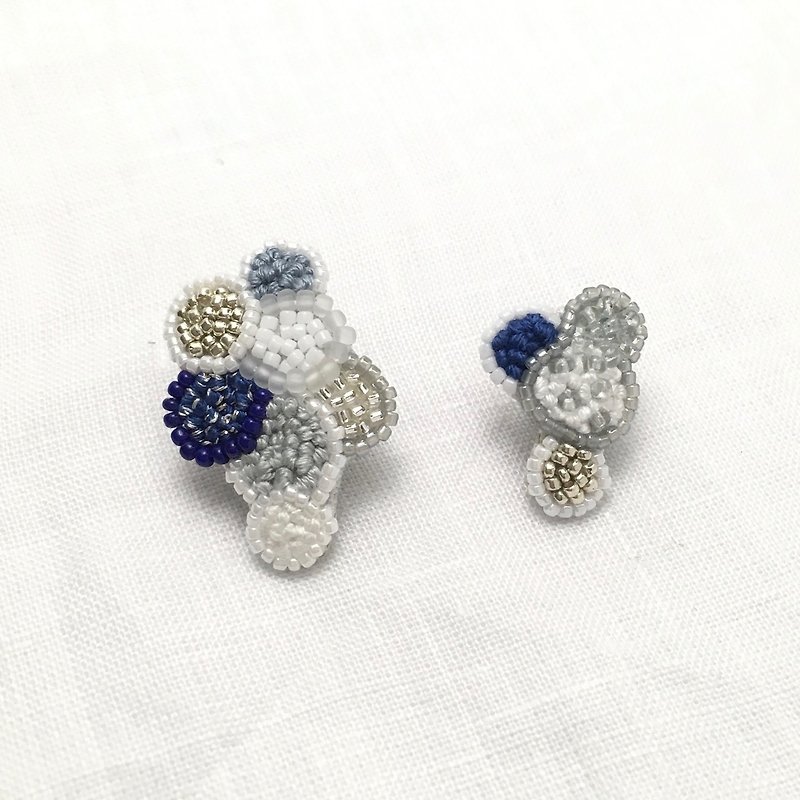 Condensation 6 - Earrings & Clip-ons - Glass Blue