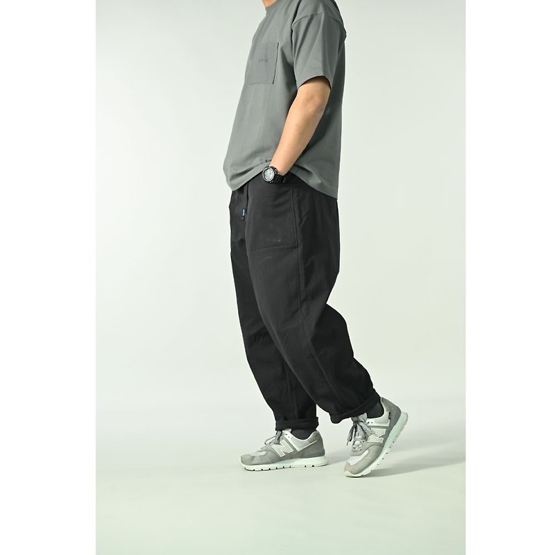 【Seattle KAVU】U/O Pant Japanese outdoor cocoon trousers black unisex style #LE002 - Men's Pants - Other Man-Made Fibers Black