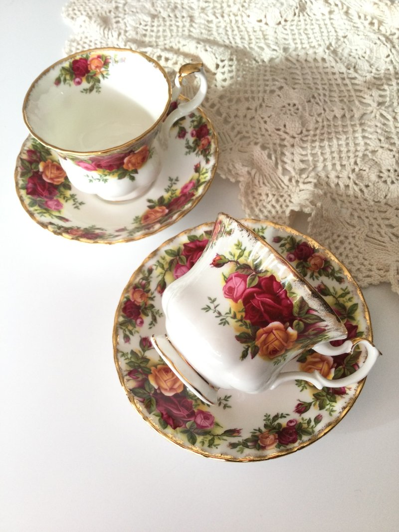 Old country roses tea cup set -05 - แก้ว - เครื่องลายคราม 