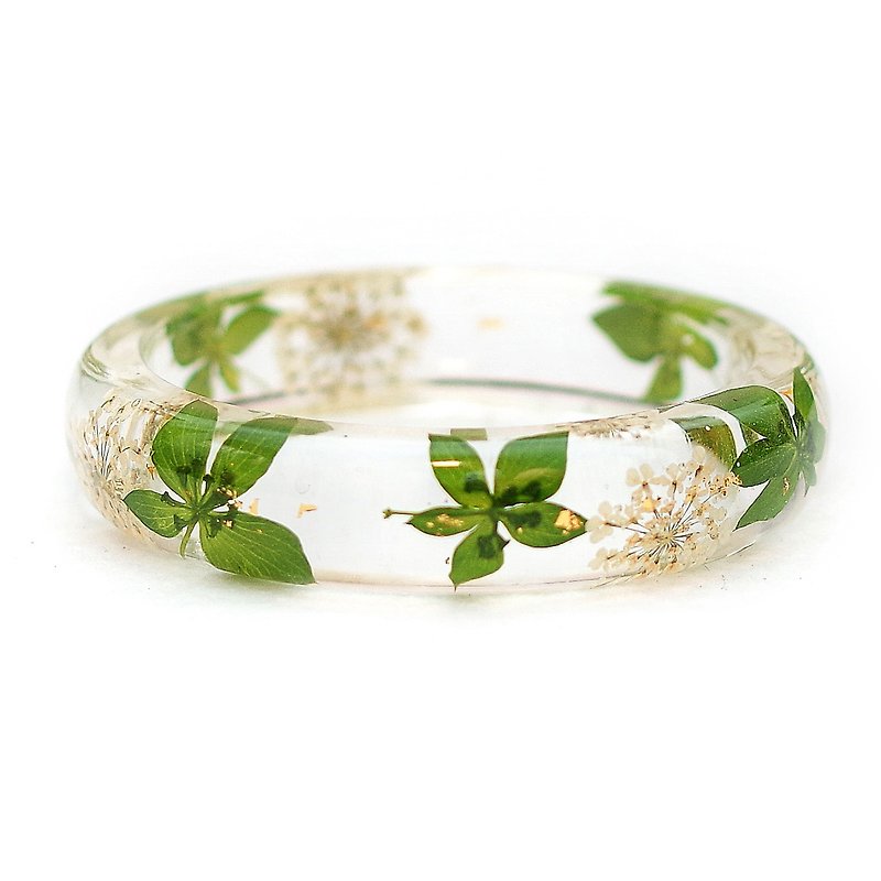 FlowerSays / Rabbit Ear Grass Real Flower Bracelet / OrangeCollection / Eternal  - สร้อยข้อมือ - พืช/ดอกไม้ สีเขียว
