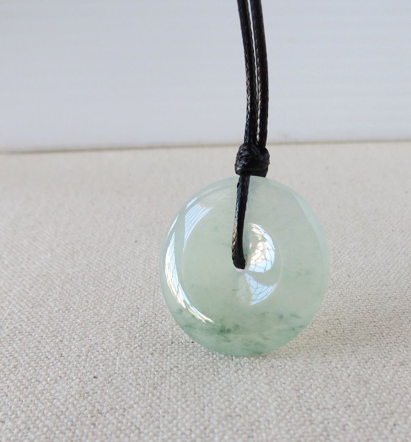 Zodiac Year [Peaceful and Ruyi] Ice Floating Flower Jade Korean Wax Line Necklace*BS03*Lucky, anti villain - Necklaces - Gemstone Transparent