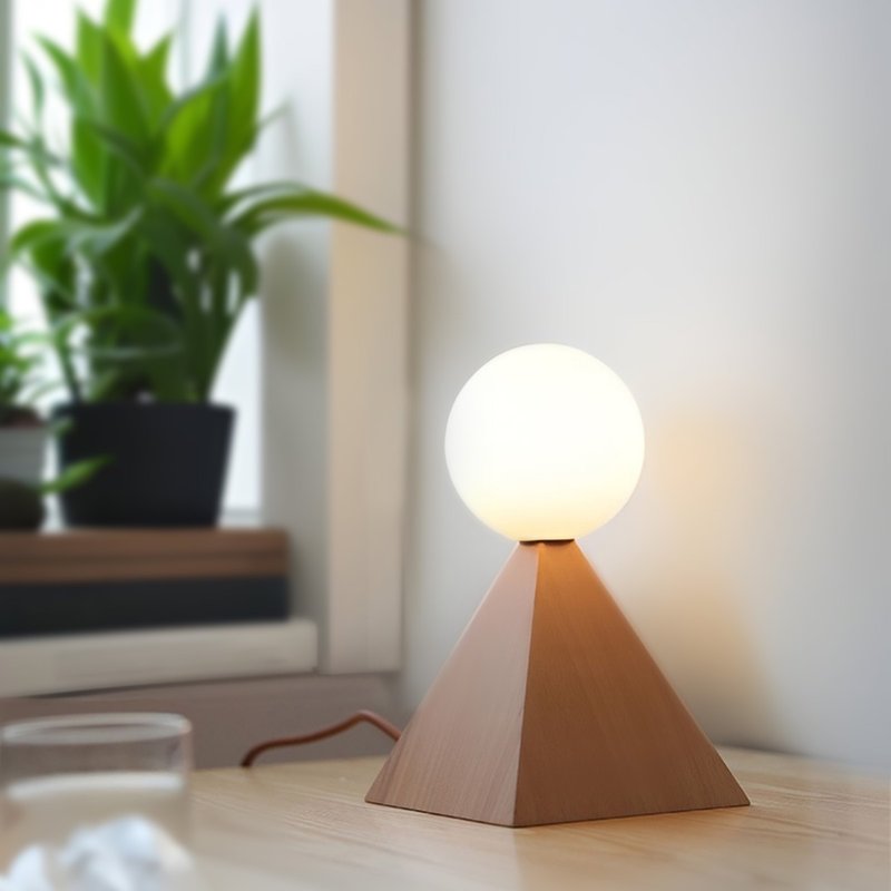 Taisho retro Western style North American ash table lamp handmade by wood craftsmen 086LT - โคมไฟ - ไม้ สีกากี