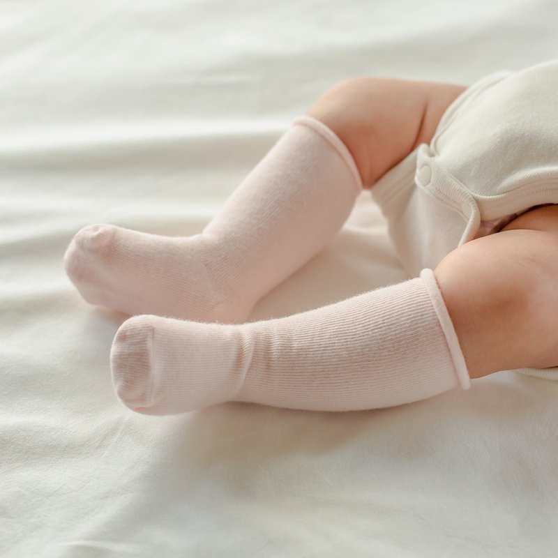 Happy Prince Korean-made Lovy roll-up baby knee socks 2 pairs - ถุงเท้าเด็ก - ผ้าฝ้าย/ผ้าลินิน สีเหลือง