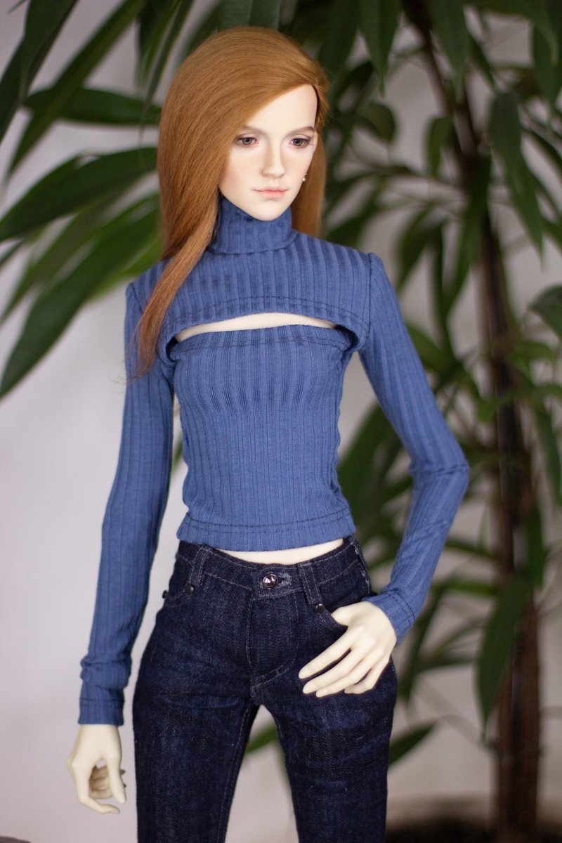 Bjd doll women's long sleeve t-shirt (Dollstown doll) 65cm SD - Other - Linen Blue