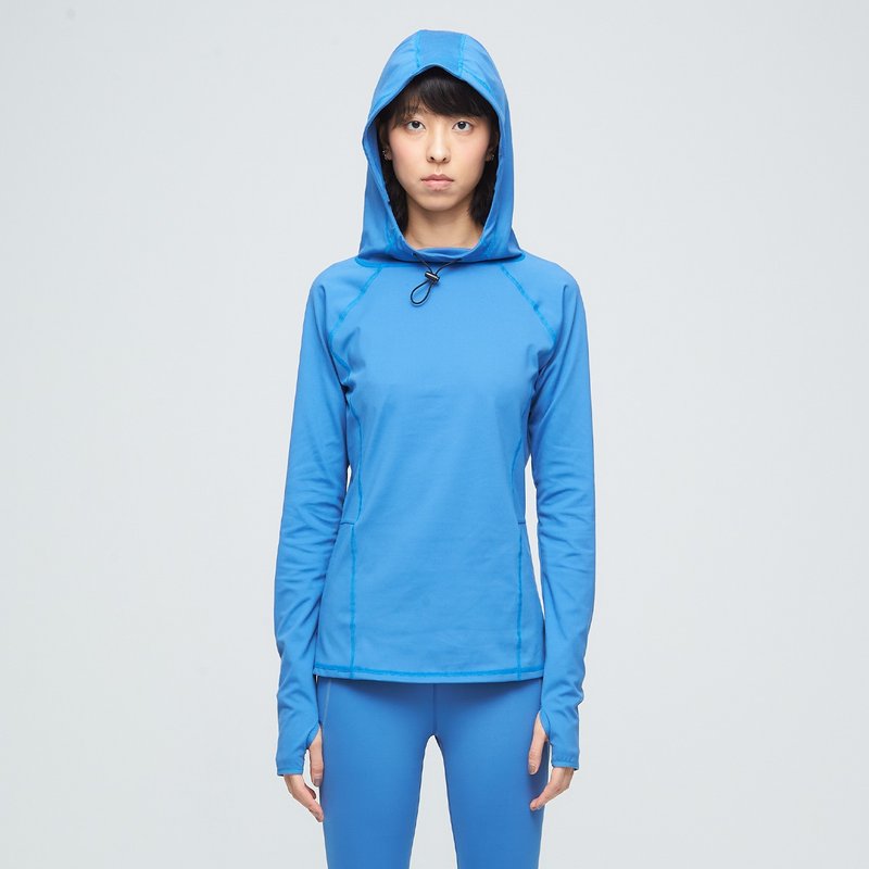 Antibacterial Hooded Multifunctional Sports Top (Women) - Gemstone - Women's Tops - Polyester Blue