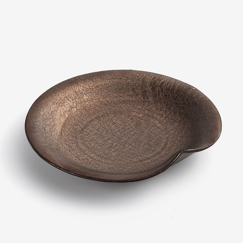 WAGA 日式銅釉流金 陶瓷小盤14.5cm - 碟子/醬料碟/醬油碟 - 陶 卡其色