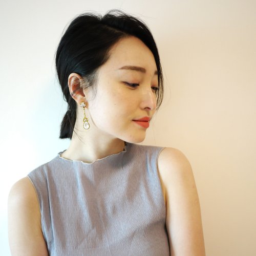 PHOEBE JEWELRY 華麗年代復古耳飾 (白)