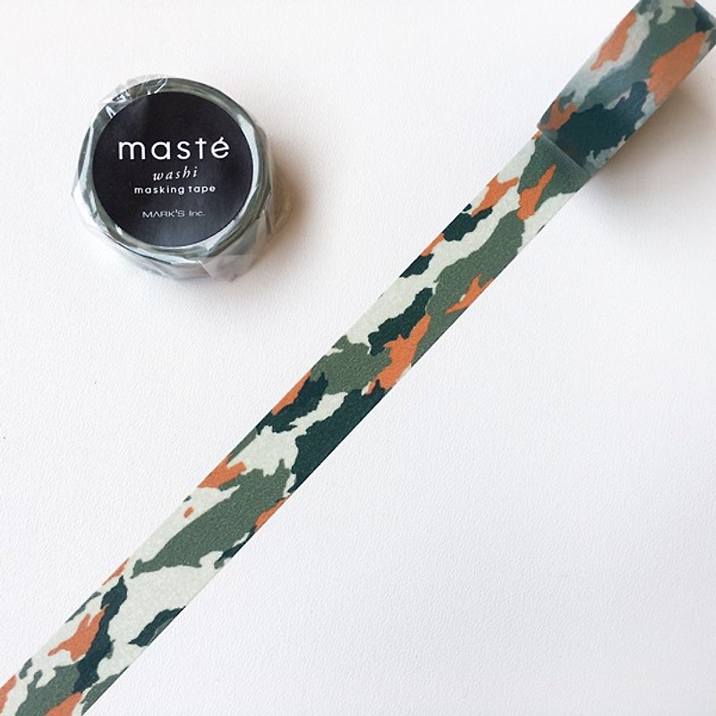 Mastee and paper tape Multi Pattern [墨绿迷彩(MST-MKT184-GN)] - Washi Tape - Paper Multicolor