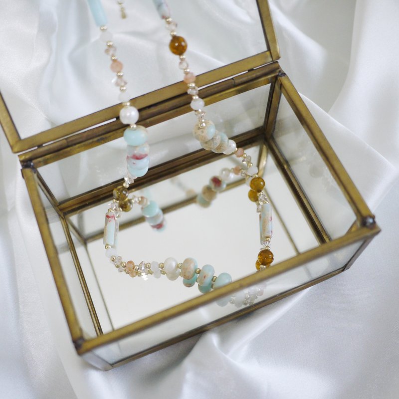 Mixed-media colorful beaded necklace - สร้อยคอ - เครื่องเพชรพลอย หลากหลายสี