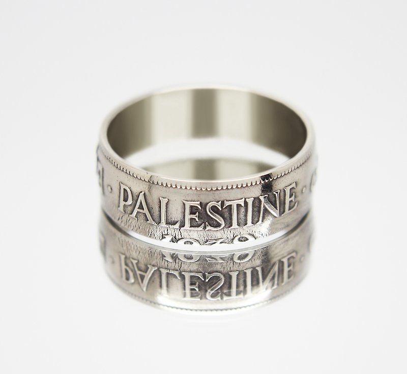 Palestine Coin Ring 10 miles 1927-1946 coin rings for men coin rings for women - 戒指 - 其他金屬 