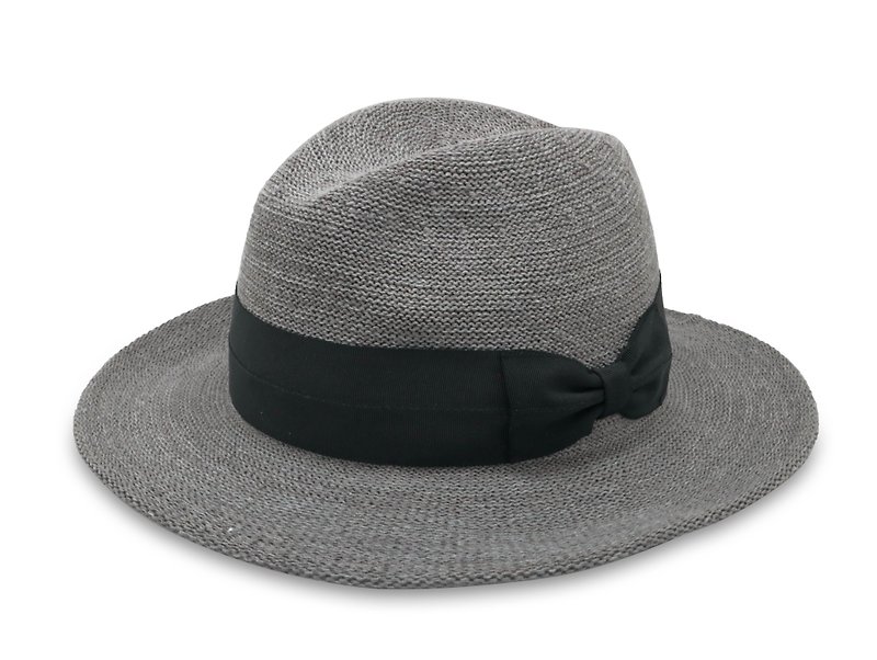 British yuppie gentleman hat - textured gray knitted hat, paper thread woven, washable, made in Taiwan - หมวก - กระดาษ สีเทา