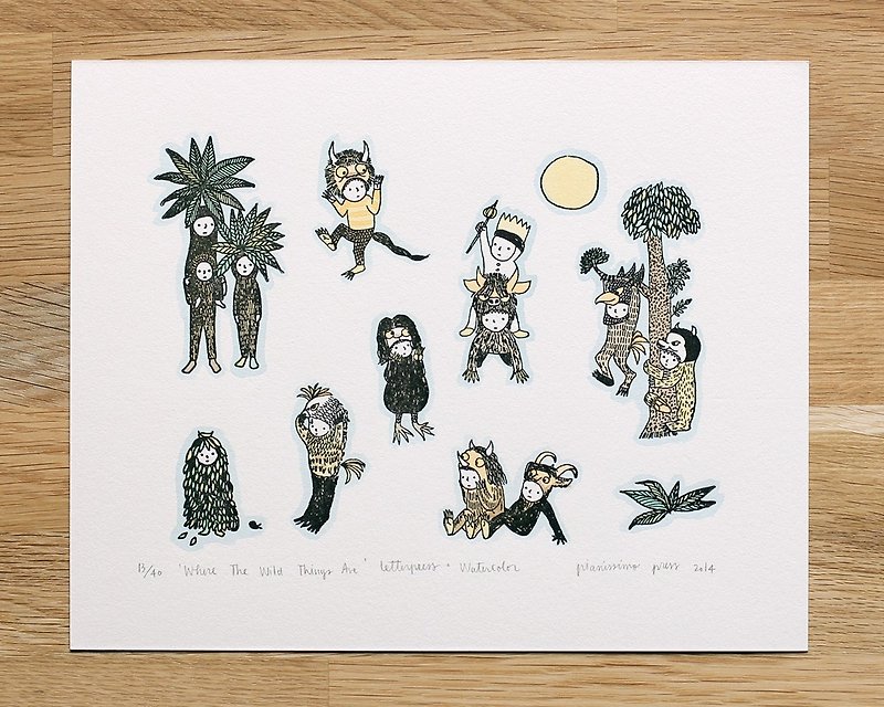 Where The Wild Things Are - Letterpress Print Limited Edition of 40 - Posters - Paper 