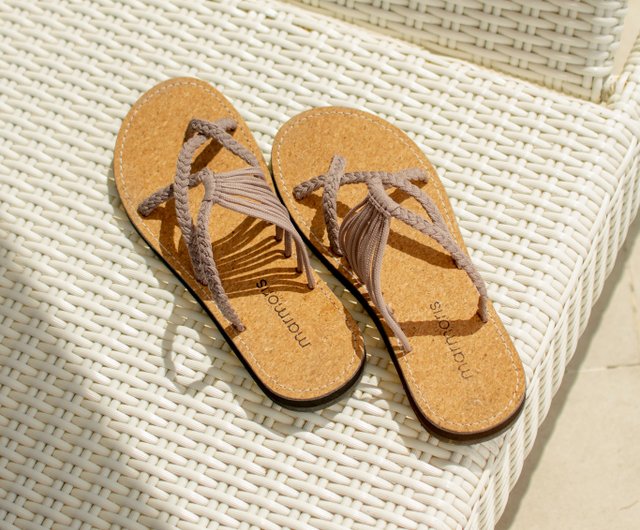 Women Woven Flat Rope Sandals Braided Beach Boho Sandals Seaside Beige -  Shop marmoris Slippers - Pinkoi