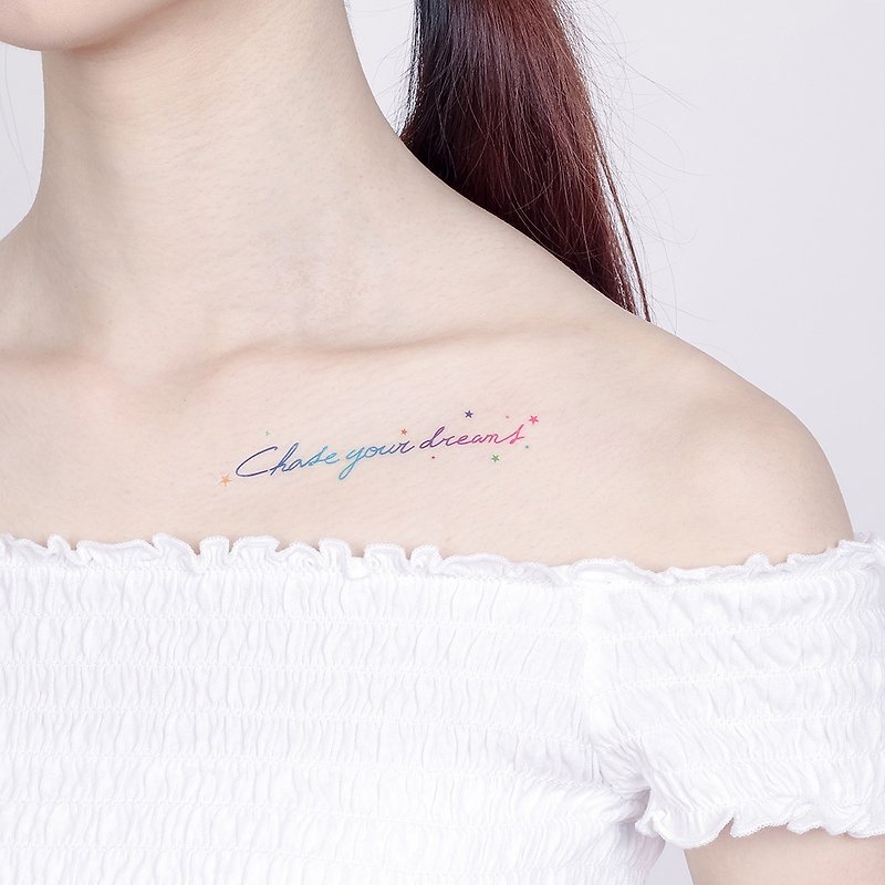 Surprise Tattoos / Chase your dreams Temporary Tattoo - สติ๊กเกอร์แทททู - กระดาษ หลากหลายสี