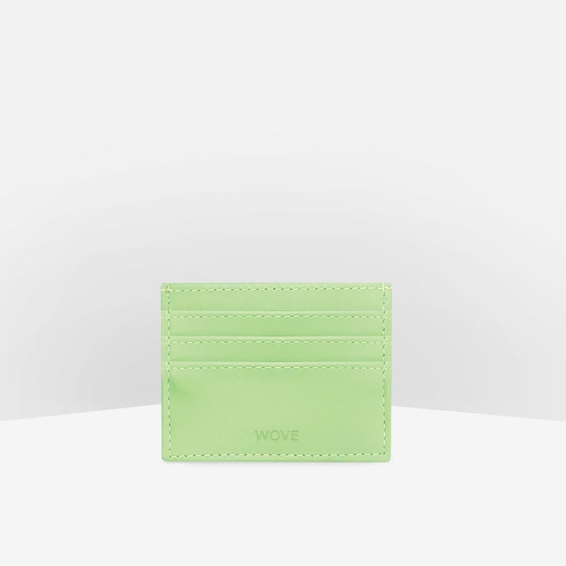 WOVE - Card Holder (Flat Texture) in Granny Smith Apple - Other - Faux Leather Green