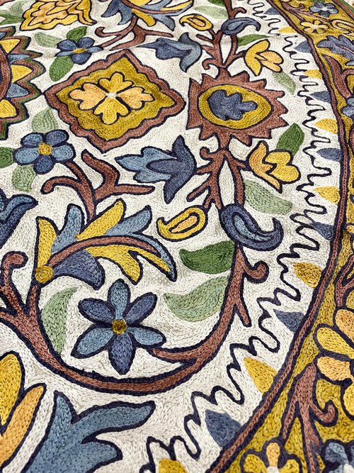 インド カシミール ウールラグ 大きめ インド カシミール