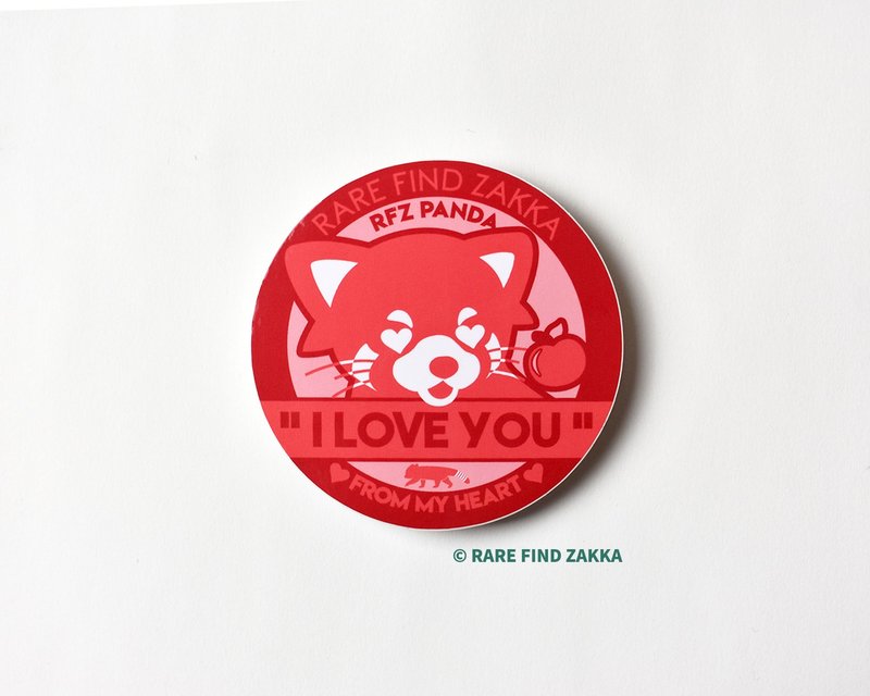 RFZ ORIGINALS 造型貼紙系列 -I LOVE YOU-  防水 可重覆黏貼 - 貼紙 - 防水材質 紅色