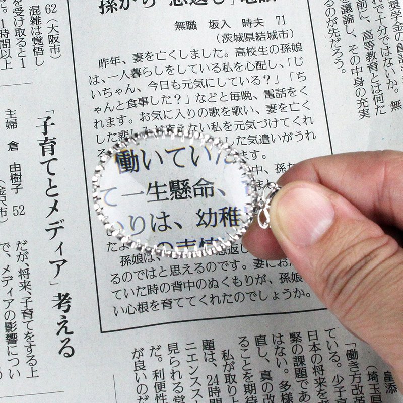 4x/40x30mm 日本製項鍊型放大鏡 經典橢圓 324-S - 項鍊 - 壓克力 透明