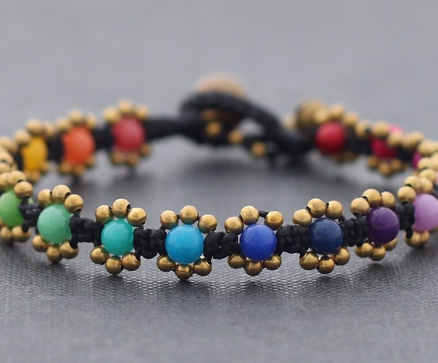 Woven Rainbow Seed Bead Bracelet