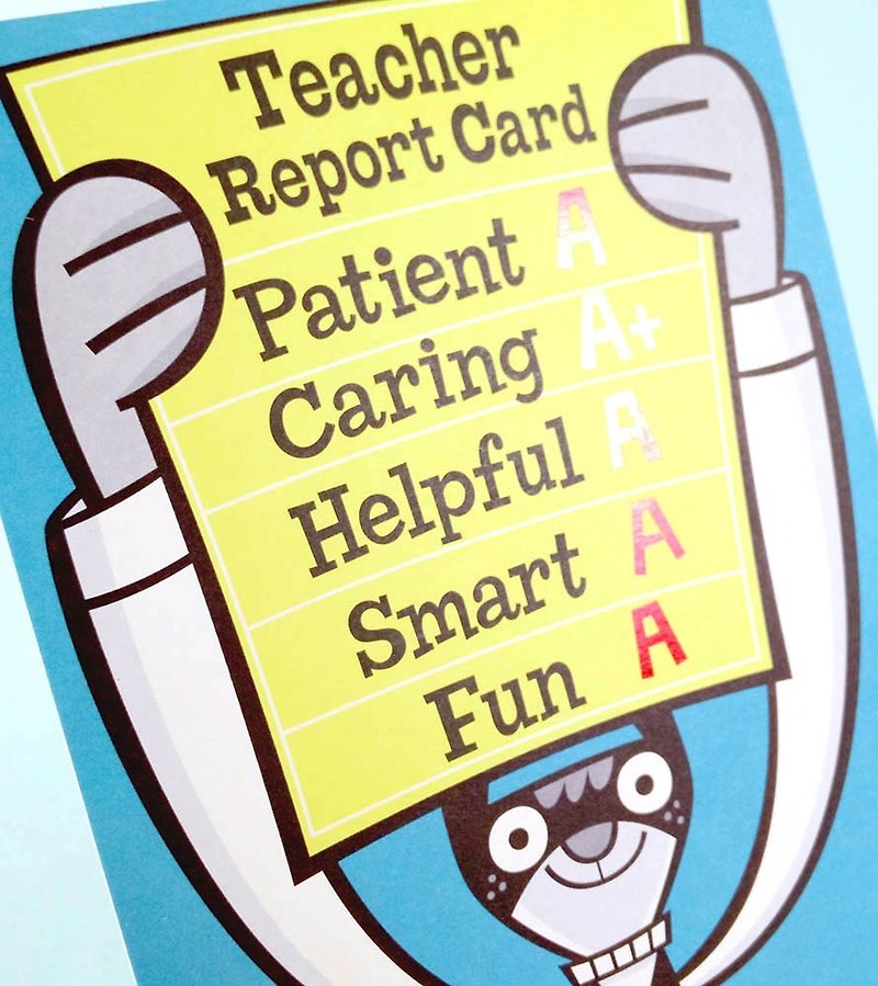 A + teacher rating table [graduation card] - Cards & Postcards - Paper Yellow