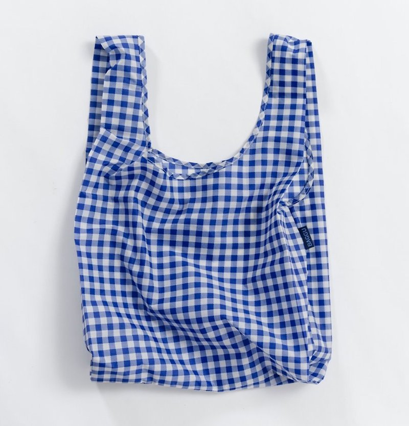 BAGGU Eco Storage Shopping Bag - Blue Square - กระเป๋าถือ - วัสดุกันนำ้ สีน้ำเงิน