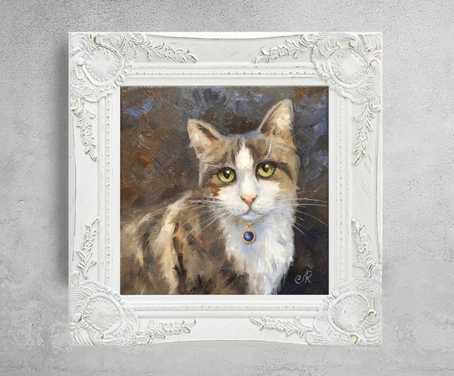 猫の絵オリジナル油絵家の装飾アート - ショップ ArtLolitaRos