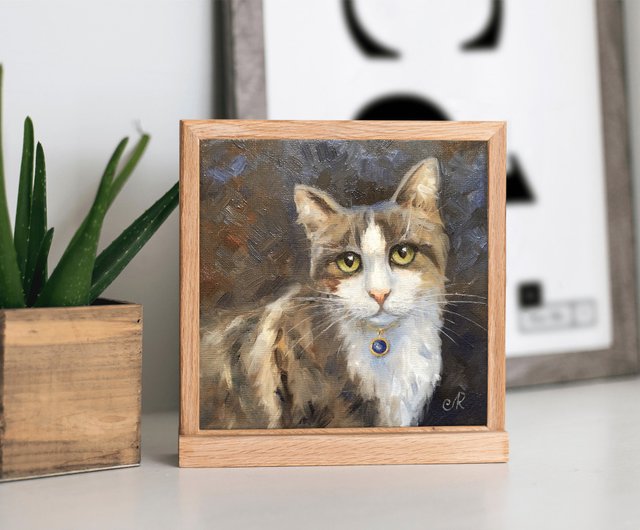 1点もの　オーダー品「猫」油絵 猫の油絵F0ゼロ号原画 絵画 mimoza 通販 14645644｜Creema(クリーマ)