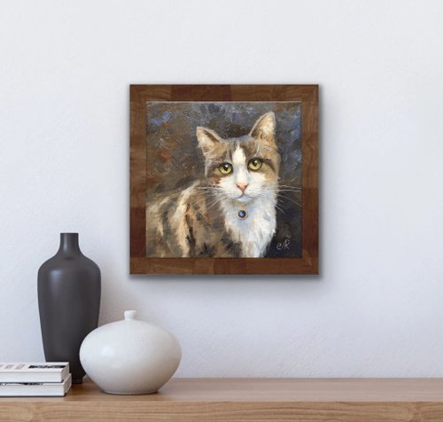 1点もの　オーダー品「猫」油絵 猫の絵オリジナル油絵家の装飾アート - ショップ ArtLolitaRos