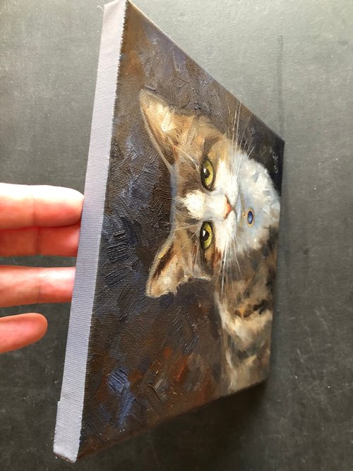猫の絵オリジナル油絵家の装飾アート - ショップ ArtLolitaRos