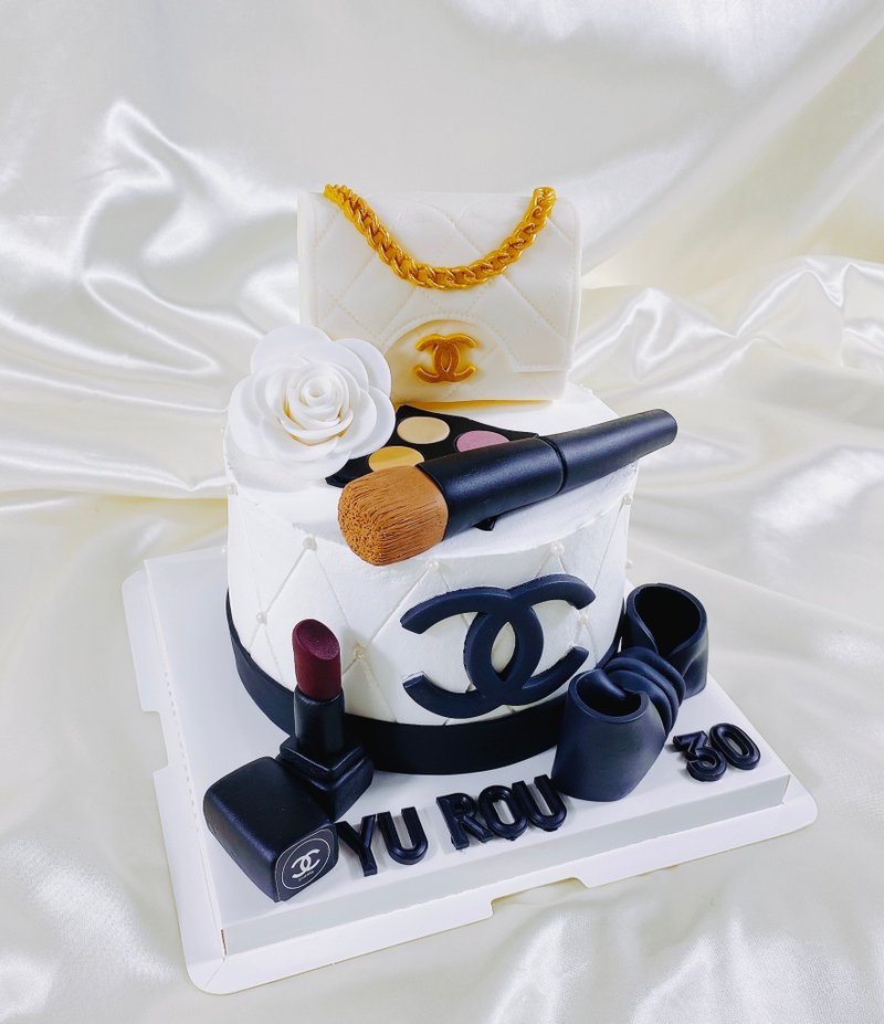 Chanel Birthday Cake Customized Dessert Cake One Month Wedding 6 8 Inch Face to Face - Cake & Desserts - Fresh Ingredients White