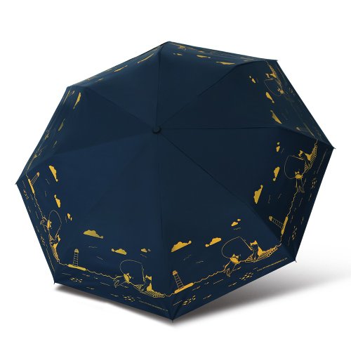 TDN 雙龍釣貓貓輕量黑膠自動傘/防曬陽傘折傘防風雨傘(海軍藍)