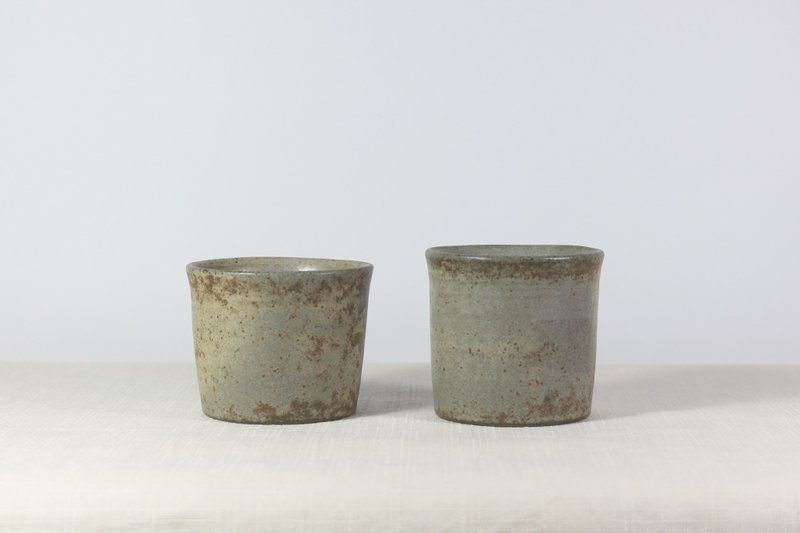 灰綠枇灰小茶杯 - 茶壺/茶杯/茶具 - 陶 