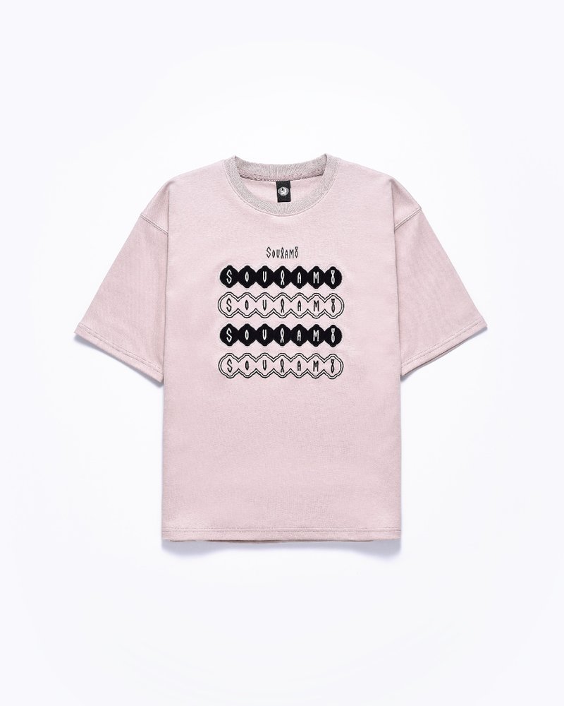 重磅棉寬版經典本質T 灰粉 - 男 T 恤 - 棉．麻 粉紅色