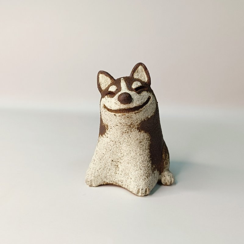 Smiling Husky/Ceramic Doll/Original - Stuffed Dolls & Figurines - Pottery 