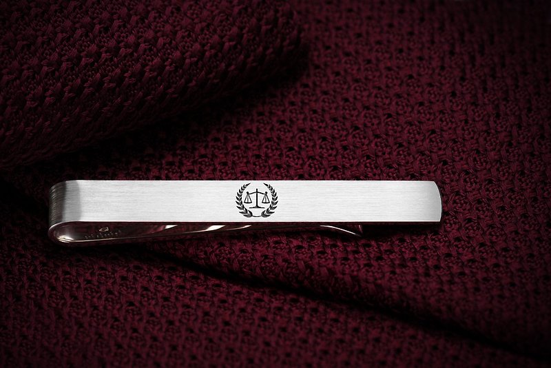 Law grad gift, Lawyer Tie Clip engraved, Gift for Attorney, Scales of justice - Ties & Tie Clips - Sterling Silver Silver
