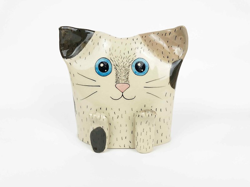 Vilan by Familyclay ceramic cat ornament 0503-01 - Items for Display - Pottery Multicolor