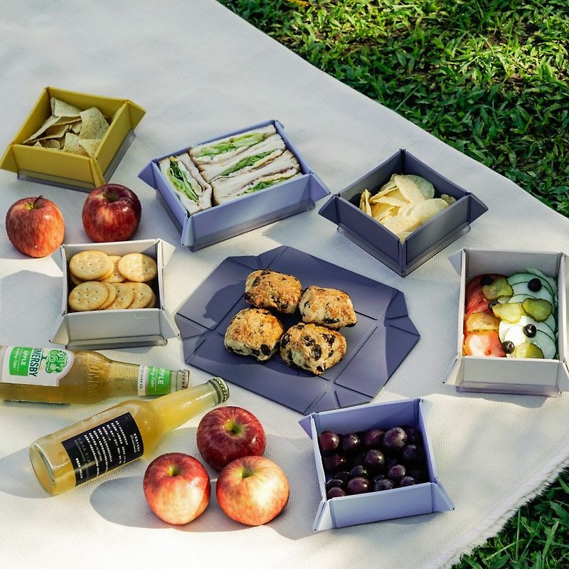 FoldiBox 2 Series. Lunch box. Placemat. - Storage - Silicone Gray