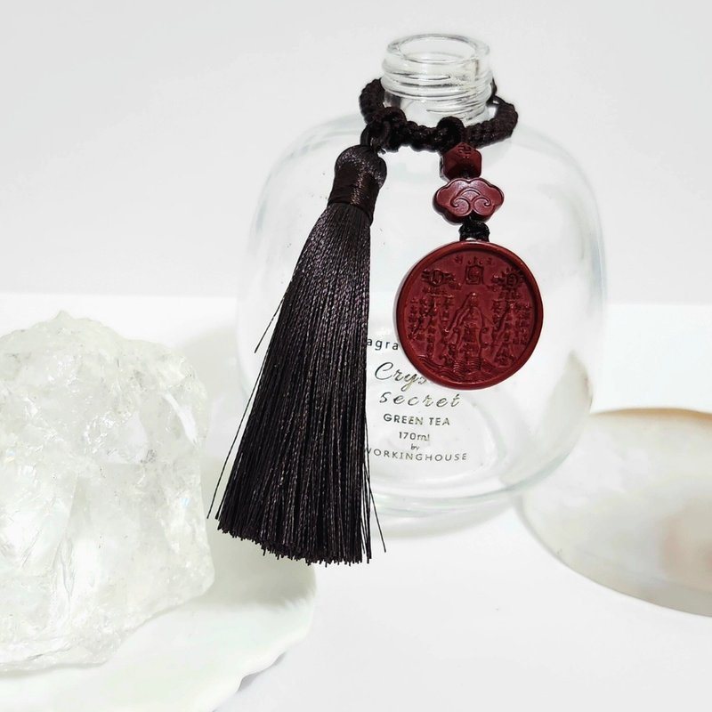 硃砂山海鎮編繩掛飾/避邪擋煞、風水擺件 - 吊飾/掛飾 - 水晶 紅色