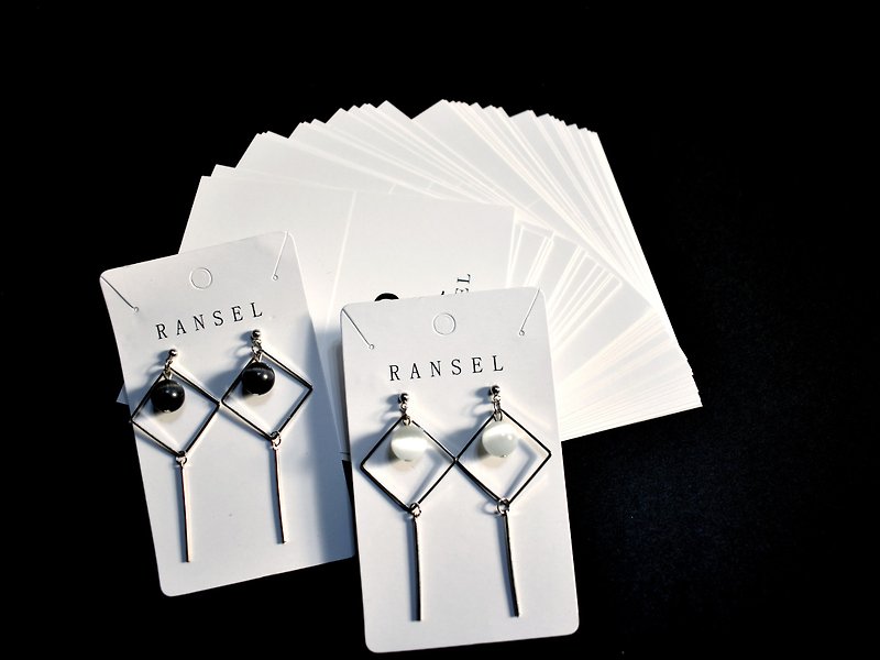 Handmade Sterling Silver Earrings - Geometric Series 方块 Square Draped ∣ (Can be changed) - ต่างหู - เงินแท้ 
