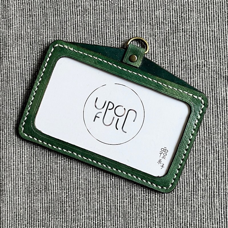 Special hand-dyed ID card holder - sunflower green - ID & Badge Holders - Genuine Leather Green