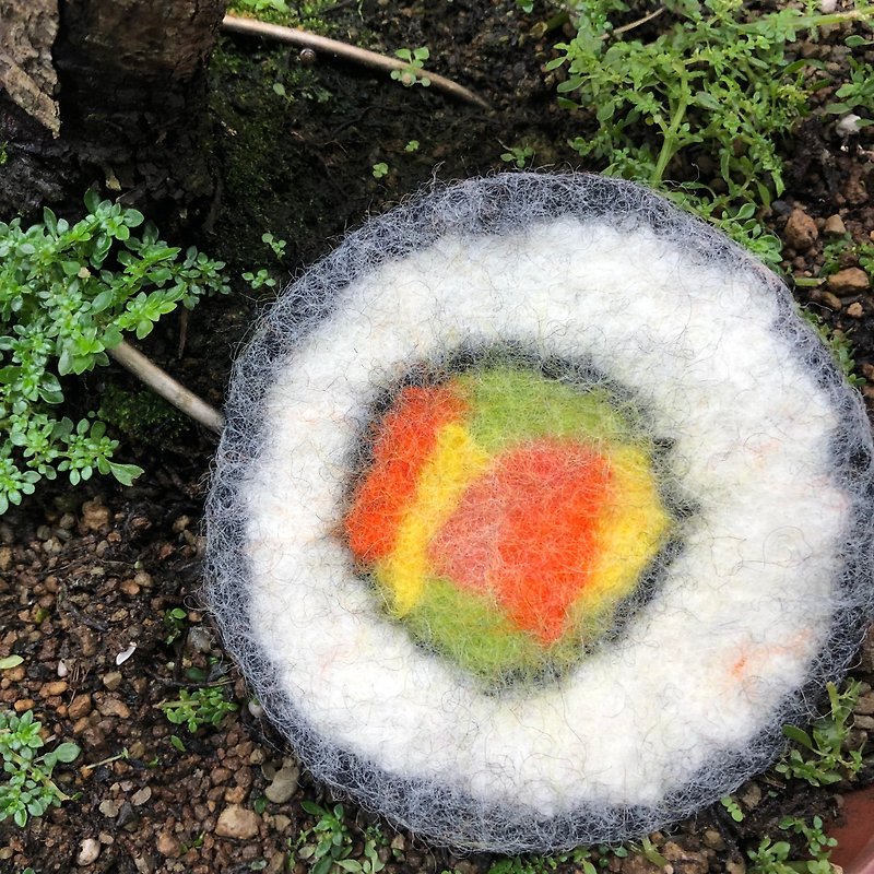 Felt coaster-Nori sushi-fair trade - Coasters - Wool Multicolor