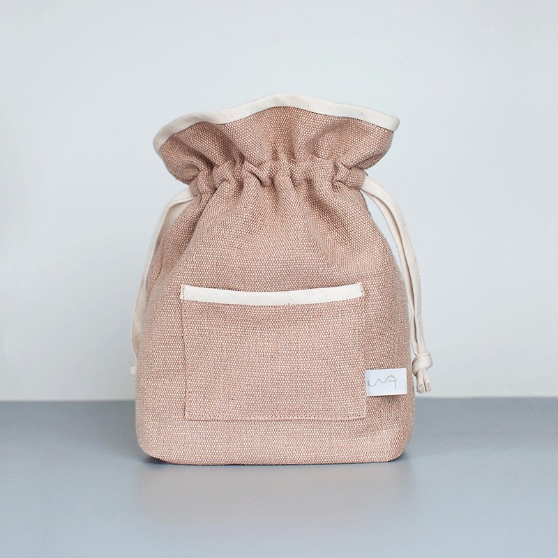 [Apricot] Piping color matching side back handbag//Mist powder - กระเป๋าถือ - ผ้าฝ้าย/ผ้าลินิน สึชมพู