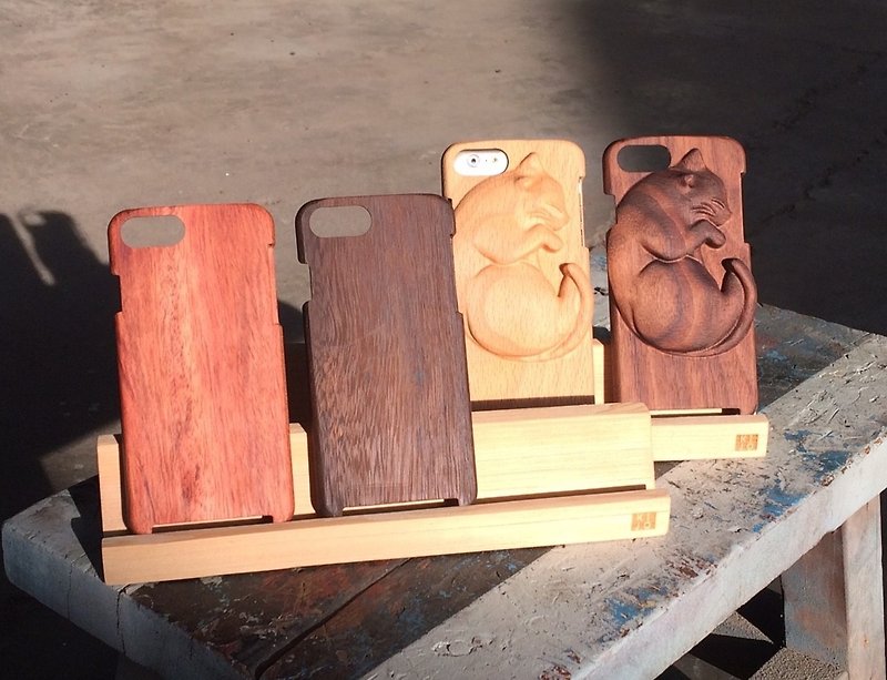 Iphone7/ Iphone7PLUS wood wooden phone case -3D plain basic - เคส/ซองมือถือ - ไม้ สีนำ้ตาล