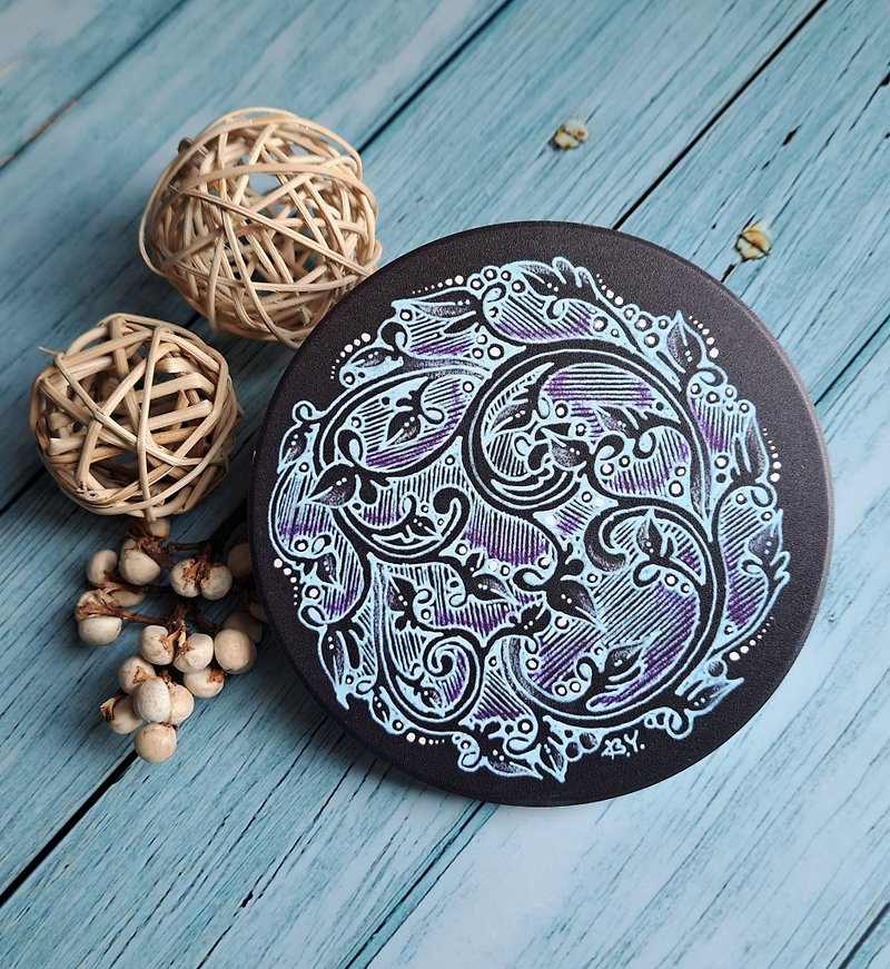 [Good things in life] Absorbent coaster - black mysterious - Coasters - Pottery Black
