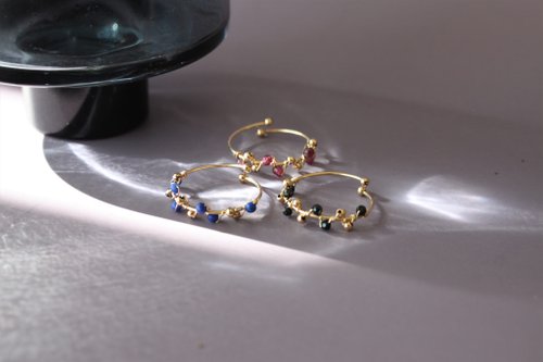 One N Only Jewelry 【母親節禮物】葉桂冠戒指 14k注金 聖誕 生日禮物 天然石