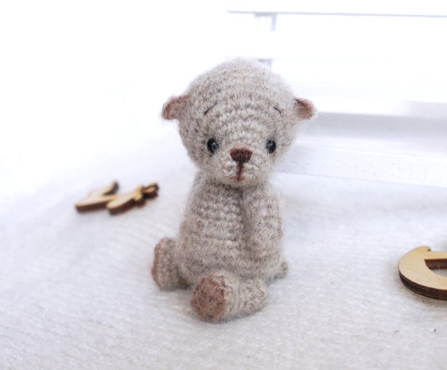 ミニぬいぐるみクマのおもちゃ、かわいいテディベア、ウッド