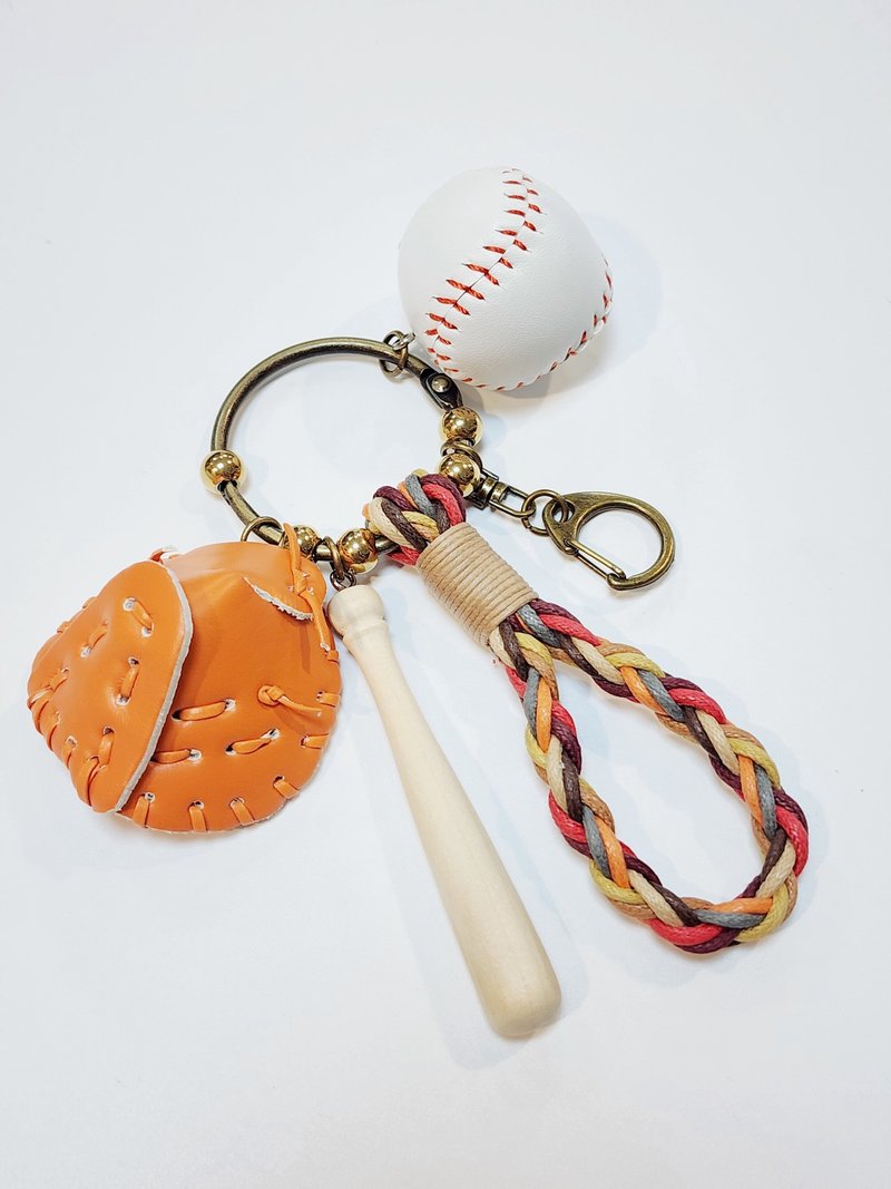 Paris*Le Bonheun. Happy handiwork. Sports series. Baseball (orange). Braided key ring hand - Keychains - Other Metals Orange