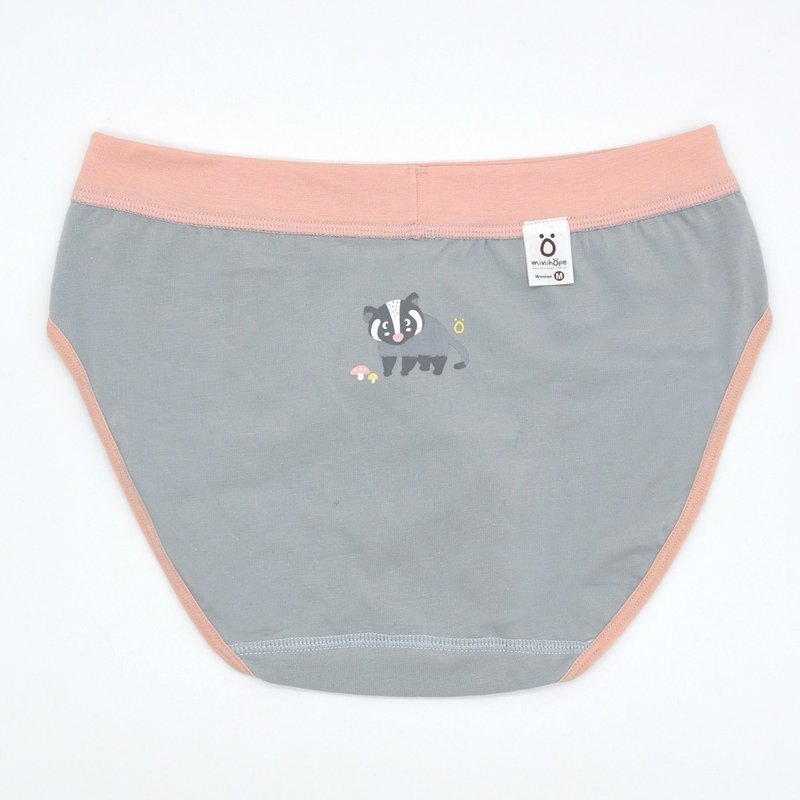 銀纖維抗菌女性內褲-白鼻心(適合45-72kg的媽咪或大女孩) - 女內衣褲 - 棉．麻 灰色