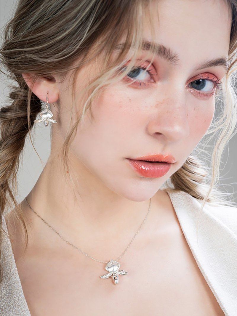 925 Sterling Silver Phalaenopsis Pendant SLOp04 - สร้อยคอ - เงินแท้ 